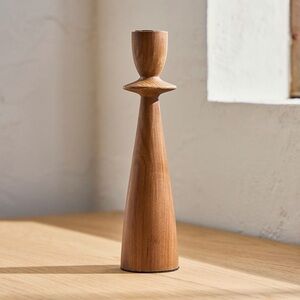 NWT West Elm Wooden Taper Holder 9”